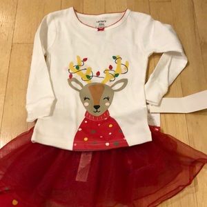 Carter’s girl Christmas PJs 3 pcs s24m